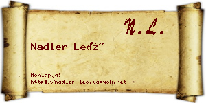 Nadler Leó névjegykártya